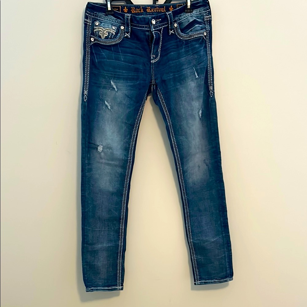 Rock Revival Blue Jeans